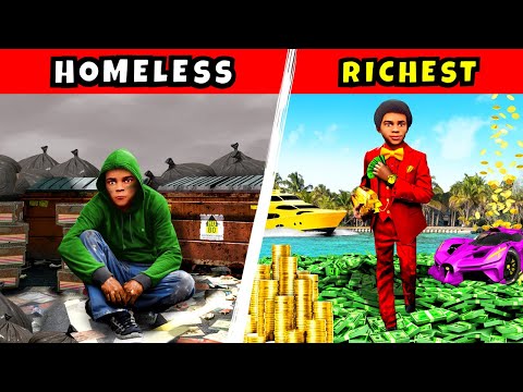 HOMELESS to RICHEST KID in GTA 5!
