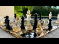 Resin Art Tutorial Golden EPOXY CHESS DIY Chess