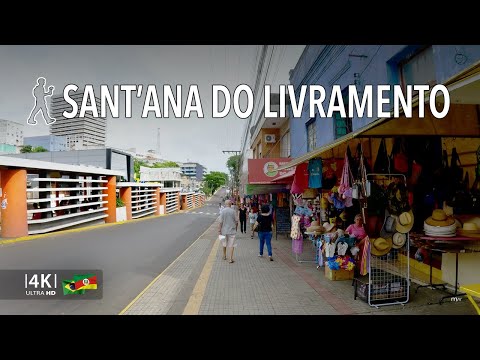 Caminhando no Centro de Santana do Livramento - Rio Grande do Sul 4k