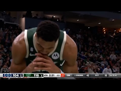 Giannisa Antetokounmpo was super upset after missing the best dunk of his career vs Wizzards