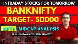 Intraday Stocks For Tomorrow | #banknifty Can hit 50000 Tomorrow? | #stockmarket #nifty April - 30