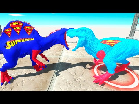Superman T-Rex Death Fall | ARBS | Animal Revolt Battle Simulator