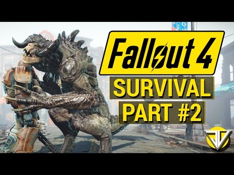FALLOUT 4: SURVIVAL MODE Let's Play Part 2 - Defeating the DEATHCLAW! (PC Gameplay Walkthrough)