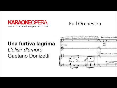Karaoke Opera: Una Furtiva Lagrima - L'Elisir d'Amore (Donizetti) Orchestra only version
