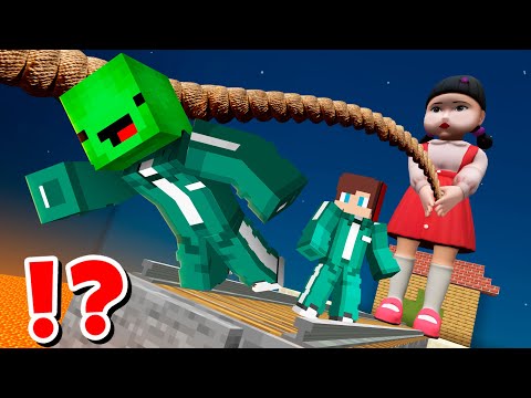 JJ and Mikey in SQUID GAME season 3 with NEW DOLL CHALLENGE in Minecraft - Maizen