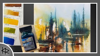 When a floral idea turns into an abstract landscape! - Intuitive WATERCOLOR Painting - 258