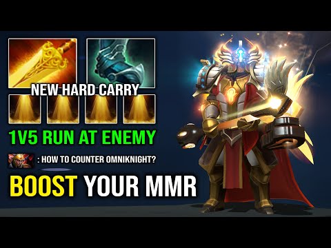 Boost Your MMR By Just Running At Enemy with 1v5 Radiance Hammer of Purity Omniknight Dota 2