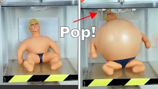 Stretch Armstrong in a Vacuum Chamber and a Microwave—An Explosive End!