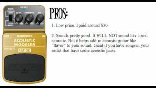 Video thumbnail for Guitar Effect Pedal Demo:Behringer AM100 Acoustic Modeler Guitar Effect Settings and Demo by Joe Pignato Music