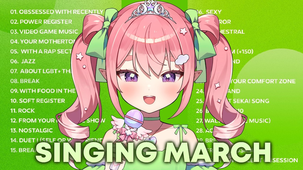 【Karaoke】Trying the Singing March Challenge!!  #歌枠 #karaoke