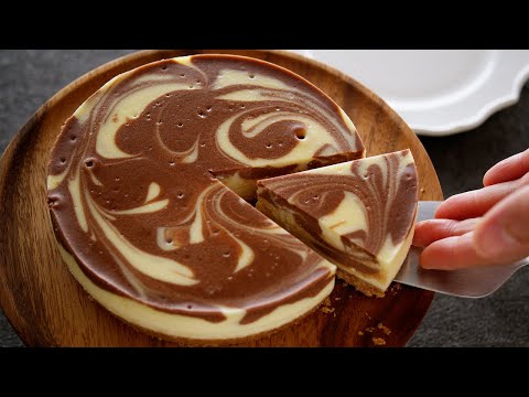 お菓子作り | なめらかニューヨークチーズケーキ💛チョコマーブルケーキ