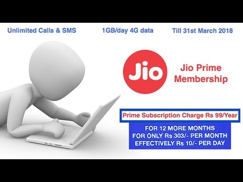 Jio Prime Membership Offer Unlimited Data Till 31st March 2018 | Membership Charge 99 rs for 1 year Video