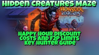 Monster Legends - Hidden Creatures Maze - Happy Hour, Costs, F2P Limit and Key Hunter Guide