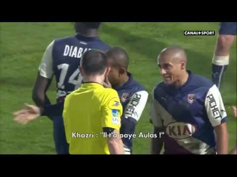 Wahbi Khazri se chauffe avec l'arbitre - Bordeaux 0-5 OL - 19ème journée