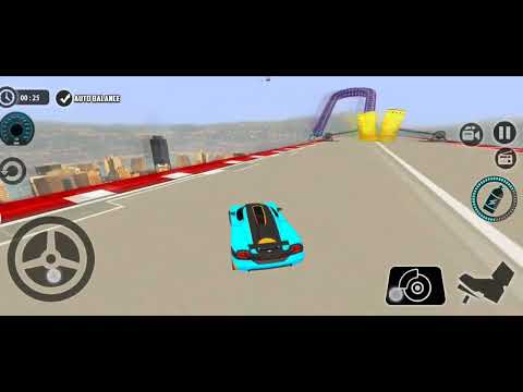 Impossible Car Tracks 3D - Blue Sport Car Driving game ,level 21 ,stunt mode