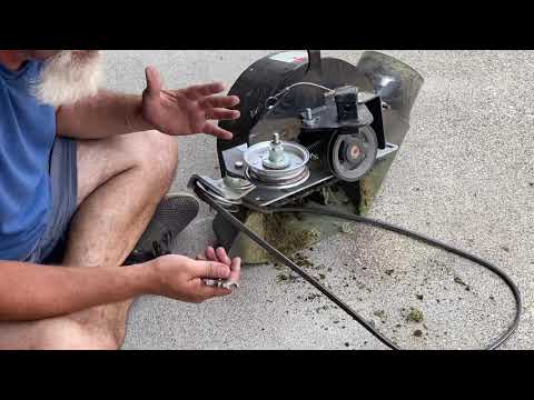 Scag blower assist drive belt change.