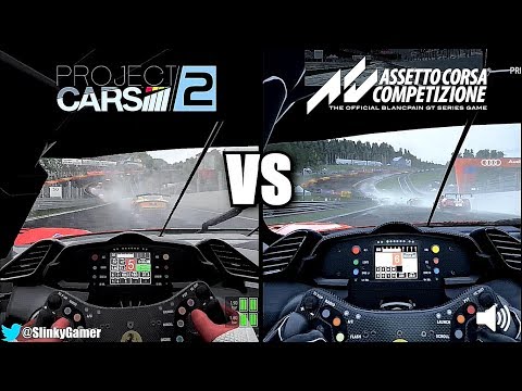 Assetto Corsa Competizione vs Project CARS 2 - Ferrari 488 GT3 @ Spa Comparison
