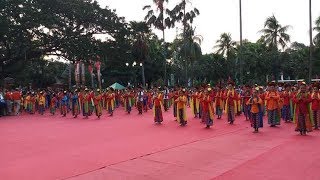 Ratusan Penari Cilik Meriahkan Acara Penyerahan Api Obor Asian Games di Balai Kota Jakarta