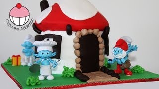 Smurf Cake! Make a Smurfs 2 Smurf Village Cake - A Cupcake Addiction How To Tutorial