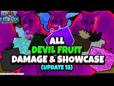 All Devil Fruit Damage and Showcase on A 25Mil Player [Update 15] - Blox Fruits [Roblox]