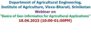 Webinar on Geo-informatics