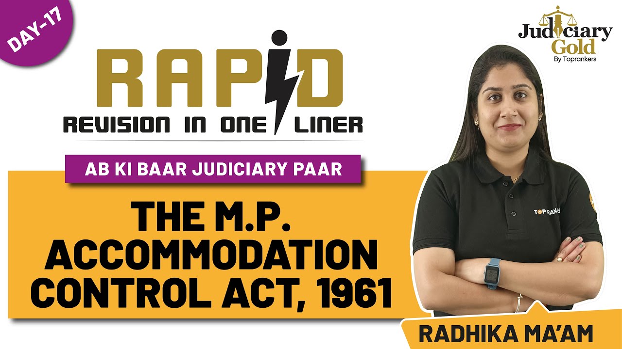 The MP Accommodation Control Act, 1961 for Judiciary Exam Preparation | Rapid Revision in One Liners