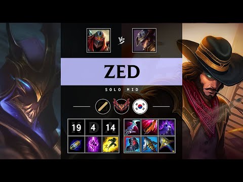 Zed Mid vs Twisted Fate: Legendary - KR Grandmaster Patch 25.S1.1