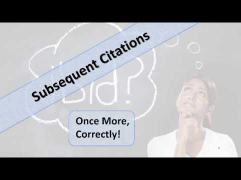 Subsequent Citations Video