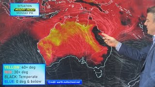 Oz: Tracking the temperatures, wind & downpours to Sunday