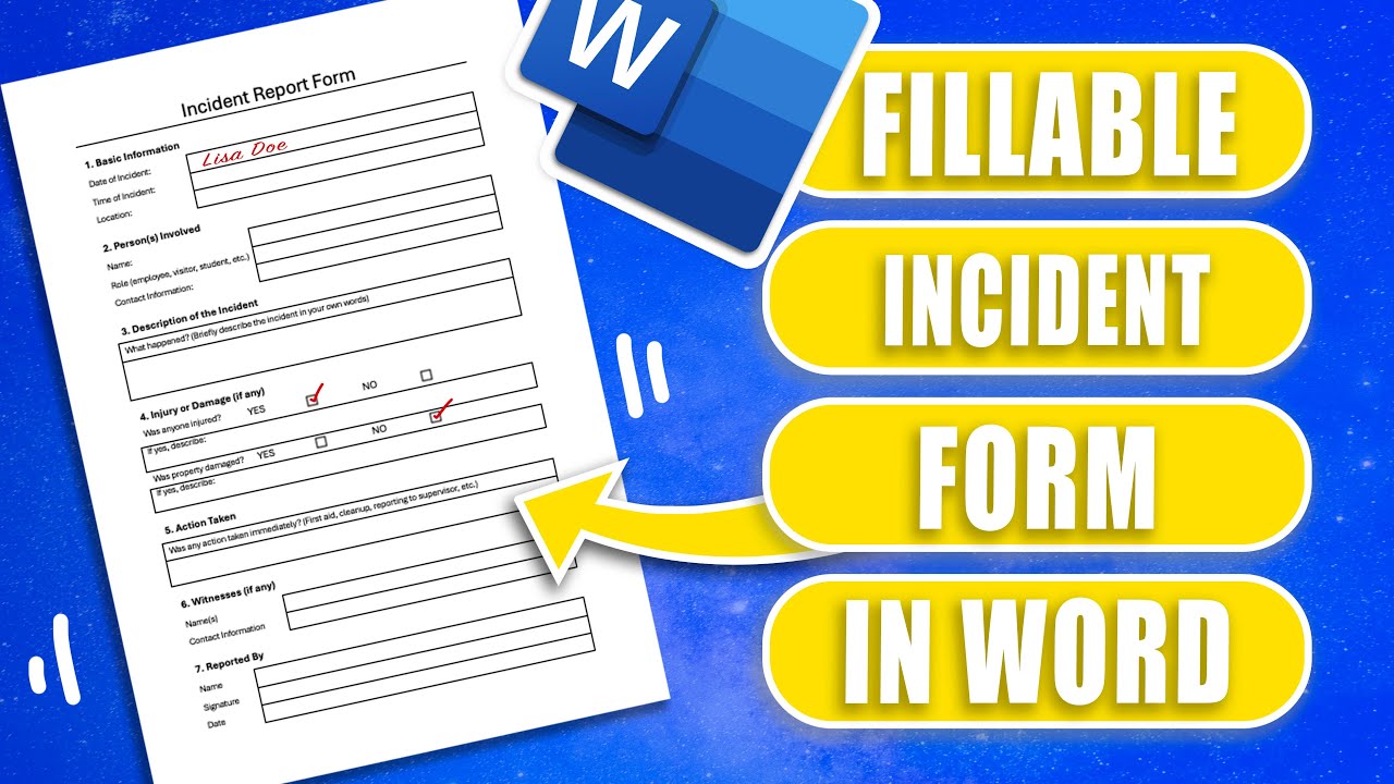 Make a Professional Fillable Incident Report Form in Word | Easy Guide