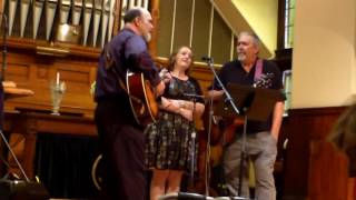 Robert Dragunas, Mark Belanger, and Nicola Wilbar perform Helplessly Hoping by Crosby, Stills, Nash.