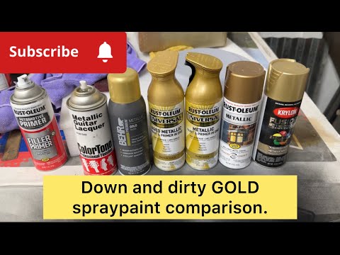 Quick comparison of Rustoleum, BEHR, and Krylon. #spraypaint #gold #painting