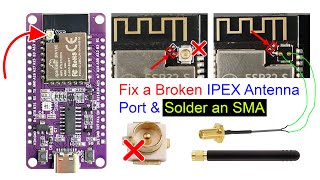 How to Fix a Broken IPEX Antenna Port & Solder an SMA Antenna on BW16 Board