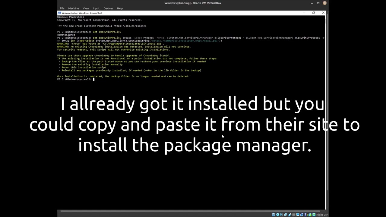 Microsoft Powershell - Install software with Chocolatey.
