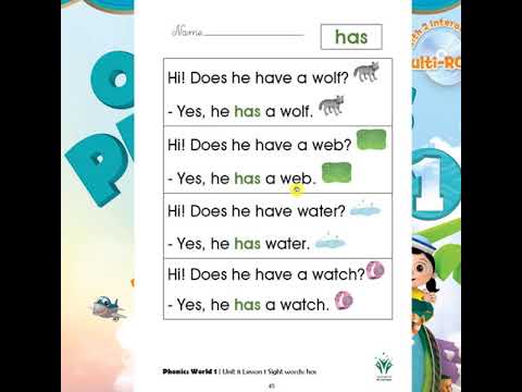 Oxford Phonics World 1 Unit 8; Lesson 1; Sight word has