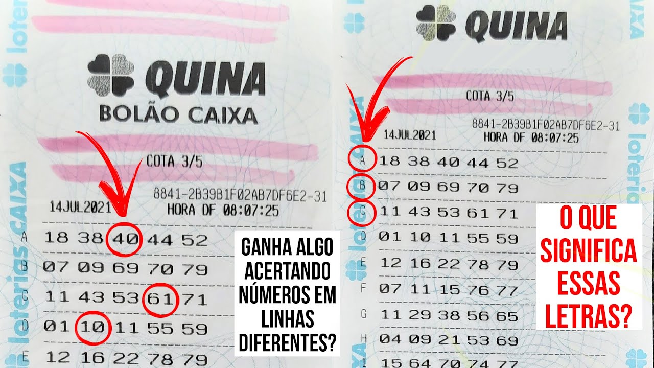 GANHA NA LOTERIA ACERTANDO NÚMEROS EM LINHAS DIFERENTES O QUE SIGNIFICA AS LETRAS NO BILHETE A,B,C