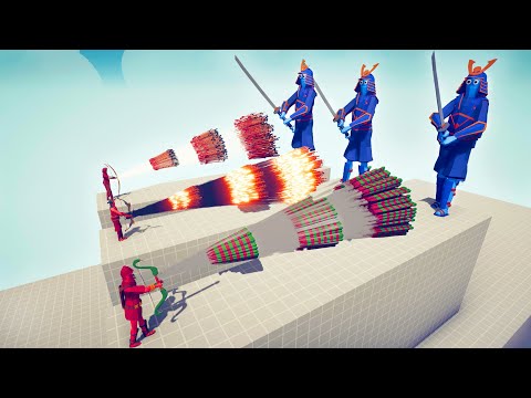 3x SAMURAI GIANT vs 3x EVERY GOD - Totally Accurate Battle Simulator TABS