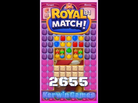 Royal Match Level 2655 - Hard Level - No Boosters Gameplay