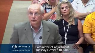 Committee of Adjustment, October 18, 2016