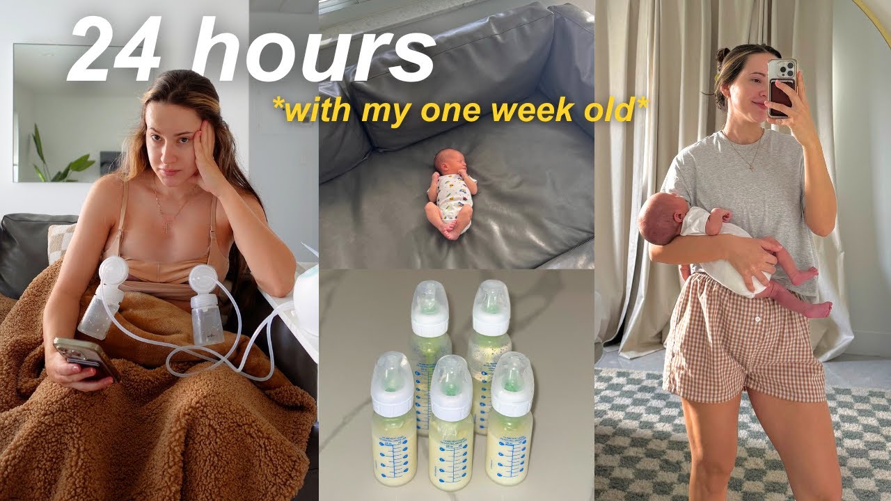 24 HOURS with my 1 week old newborn 🍼 *FIRST TIME MOM* adjusting to this new life!