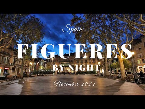 FIGUERES, Spain - The city where Salvador Dali was born. Night walking tour, November 2022
