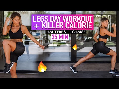 35 MIN LEGS DAY WORKOUT + KILLER CALORIE - Justine GALLICE #BOOTYPOWER