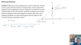 PreCalc Ch 7 Quadratic Optimization - Minimum Distance