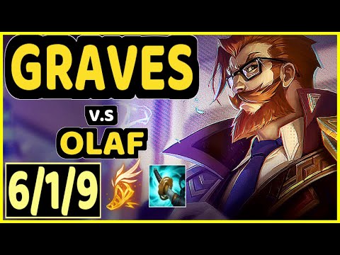 AGURIN (GRAVES) vs OLAF - 6/1/9 KDA JUNGLE GAMEPLAY - EUW Ranked GRANDMASTER