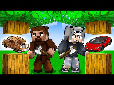 ZENGİN VE FAKİR HER BLOKTAN ARABA DÜŞÜYOR - Minecraft