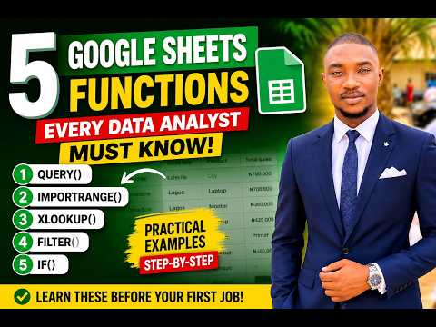 📊 5 Google Sheets Functions Every Data Analyst Must Know | Beginner-Friendly Tutorial