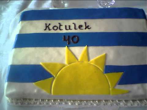 Celeste Fanatico Ivan with his Uruguay birthday cake