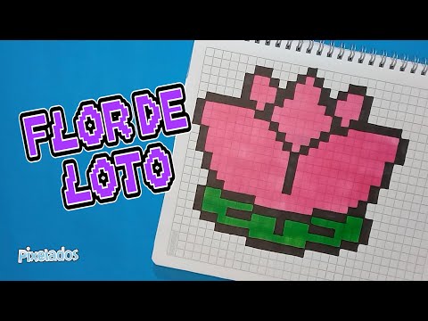 HOW TO DRAW A LOTUS FLOWER PIXEL ART - PIXELADOS
