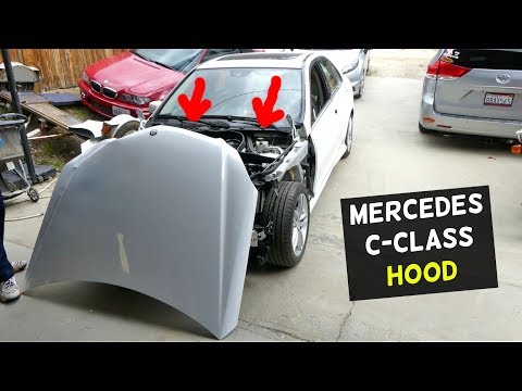 MERCEDES W204 HOOD REMOVAL REPLACEMENT C250 C300 C350 C220 C200 C280