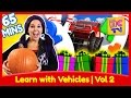 Learning with Vehicles Vol 2 | ABCs, Numbers, Colors and More with Trucks for Kids